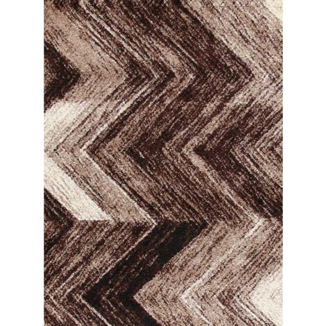 Tapis chambre 80x150 marron rectangle tissé motif géométrique COLORS