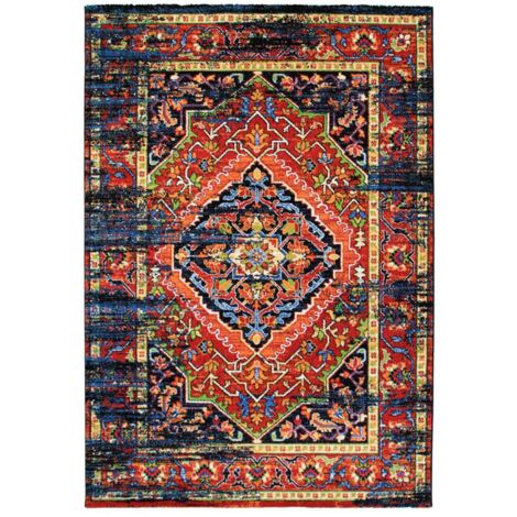 Tapis oriental 160x230 multicolore rectangle motif ancestral MADAL