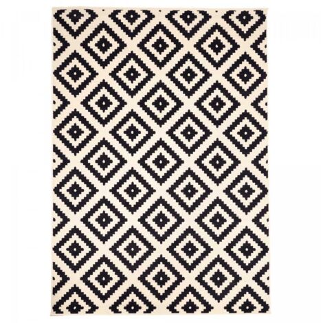 Tapis salon et chambre 235x320 crème rectangle tissé motif scandinave LYN1 ROMA