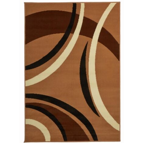 Tapis salon et chambre 60x110 beige rectangle tissé motif rond AF1 JOYLE