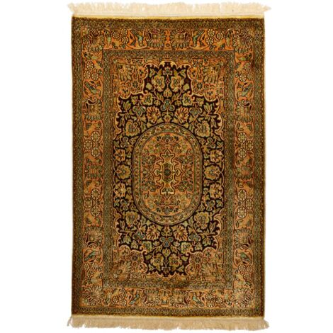 Authentique tapis d'Orient fait main 80x125 or (1/5)