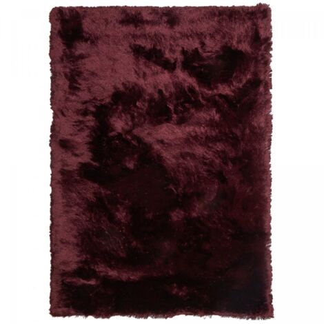 Tapis shaggy 200x290 violet fait main rectangle motif uni SG FIN (1/4)