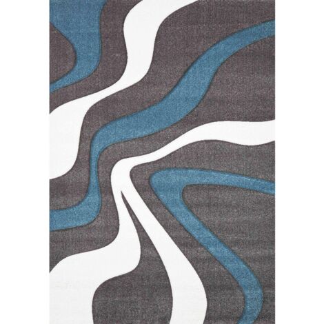 Tapis design et moderne 200x290 cm Rectangulaire DIAMOND VAGUES Gris