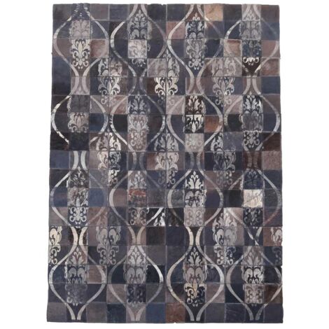 Tapis peau de vache 80x150 marron kilim fait main AURELIA (1/5)