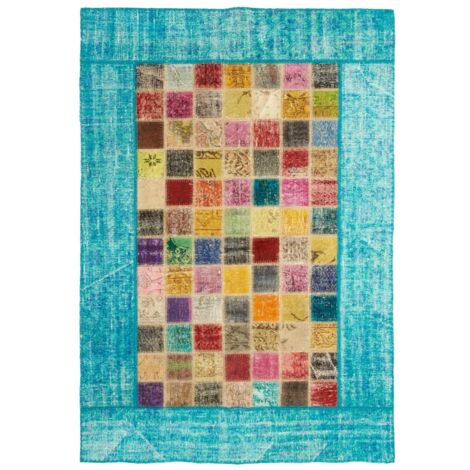 Tapis salon et chambre en laine 80x150 multicolore fait à la main (1/5)