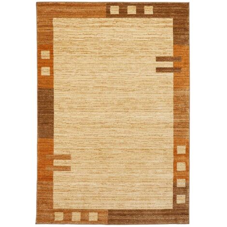 Tapis salon et chambre 120x180 beige rectangle tissé motif simple CHOBAY 1 (1/5)