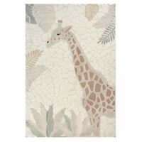 Tapis enfant LYN9 GIR AF 120x170 cm Crème - Tapis facile d'entretien, doux et soyeux