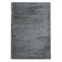 Tapis longs poils shaggy 240x340 gris tissé rectangle motif uni UNI B