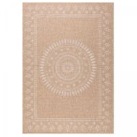 Tapis extérieur kilim 160x230 beige et blanc rectangle JUTE ART 6