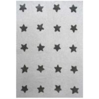 Tapis enfant fait main en coton Ø140cm blanc rond ETOILE
