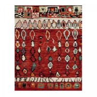Tapis berbère motifs tribaux 240x340 rouge LYN8 MOROCO