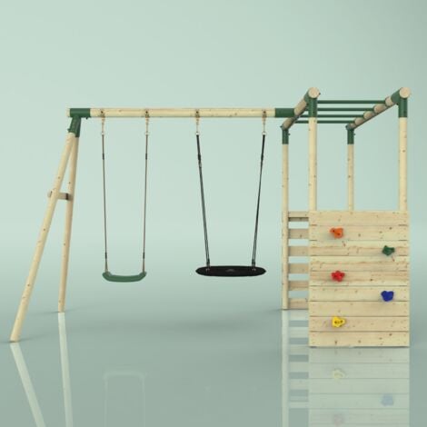 OutdoorToys Klettergerüst mit KinderSchaukel Schaukelgerüst Garten mit