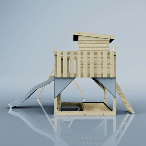PolarPlay Spielturm Björn aus Holz in BlauBabyschaukel