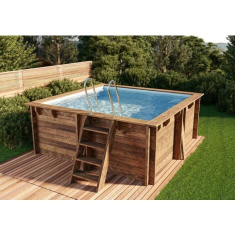 Gre Pools Gartenpool Mallorca Pool aus Holz in Braun,