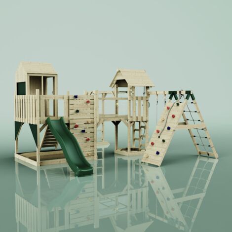 WOOMAX Inga Spielturm Aus Holz - Bunt, Für Kinder, Fördert Motorik & Fantasie