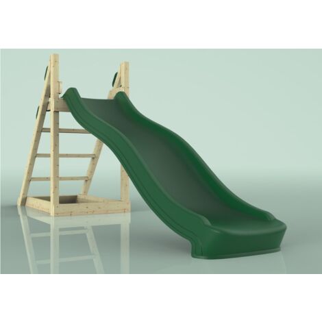 REBO Rutsche Kolibri Kinderrutsche outdoor aus Holz in Grün, Rutsche outdoor freistehende Rutsche220cm