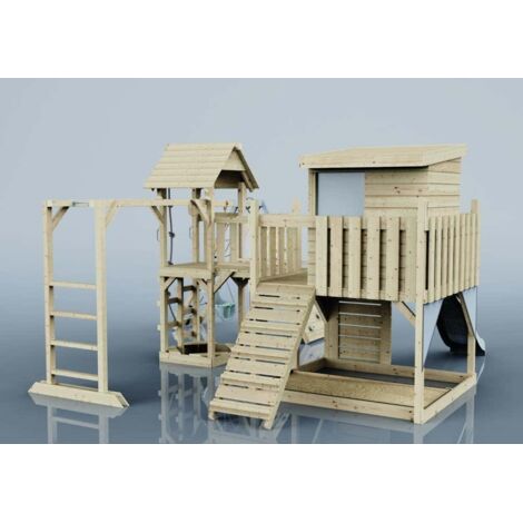 Polarplay Spielturm Tessa aus Holz in BlauBabyschaukel