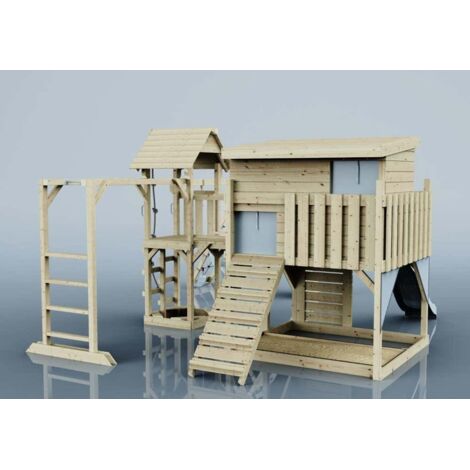 Polarplay Spielturm Malin aus Holz in BlauBabyschaukel (1/4)