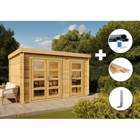 Alpholz Gartenhaus Paloma Petit - Holz Gartenhaus 2,3x2,3m Anthrazit Mit Fußboden