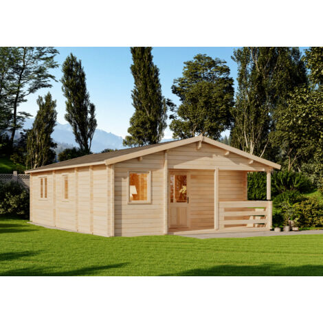 Alpholz Gartenund Freizeithaus Almeria Blockhaus aus Holz, Holzhaus