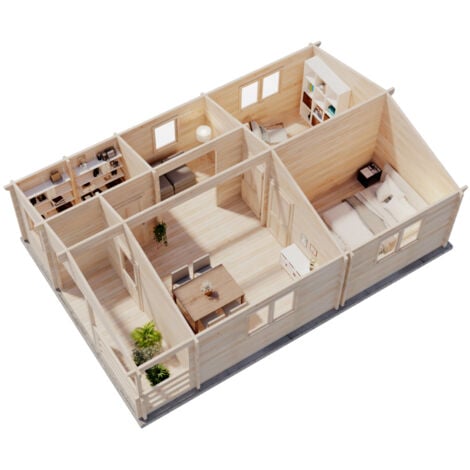 Alpholz Gartenund Freizeithaus Almeria Blockhaus aus Holz in Braun