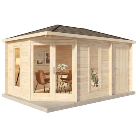 Alpholz 5-Eck Gartenhaus Liwa Compact mit Anbau Gartenhaus aus Holz ...