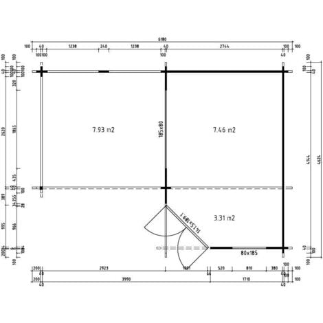 Alpholz 5-Eck Gartenhaus Pepe Optima Gartenhaus aus Holz, Holzhaus mit 40 mm Wandstärke inklusive Terrasse, Blockbohlenhaus mit MontagematerialNaturbelassen