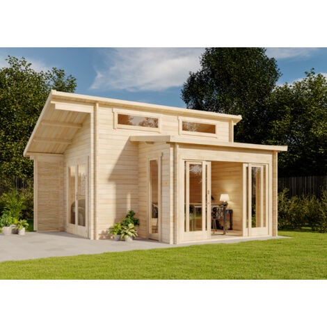 Alpholz Gartenhaus Lausitz40 ISO mit Schiebetür Gartenhaus aus Holz