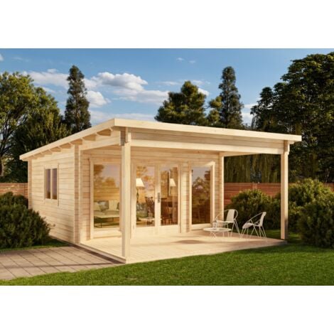 Alpholz Gartenund Freizeithaus CarrozModern Petite ISO Blockhaus aus