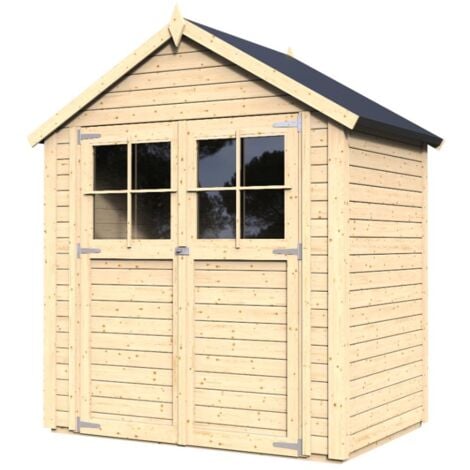 Alpholz Gerätehaus Osterbek mit Fußboden Gartenhaus aus Holz 19 mm Wandstärke FSC zertifiziert Geräteschuppen, Osterbek 1 - 202 x 131 cm