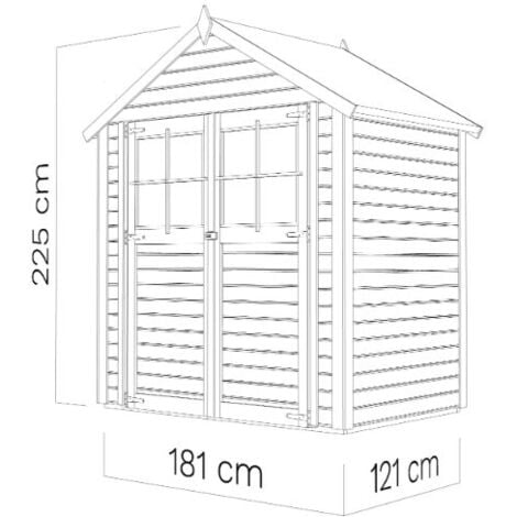 Alpholz Gerätehaus Osterbek mit Fußboden Gartenhaus aus Holz 19 mm Wandstärke FSC zertifiziert Geräteschuppen, Osterbek 1 - 202 x 131 cm