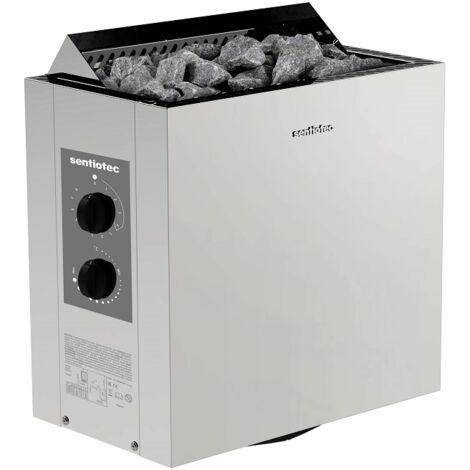 FinnTherm Komplett-Elektro-Saunaofen-Set: Viking 9,0 kW aus Metall in Silber Silber