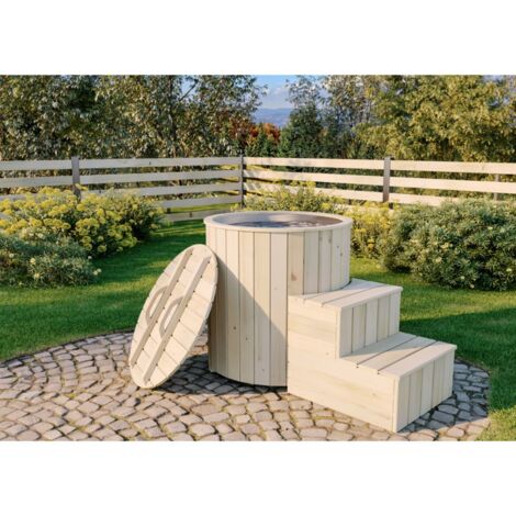 FinnTherm Cold Tub aus Holz mit 19 mm Wandstärke Naturbelassen