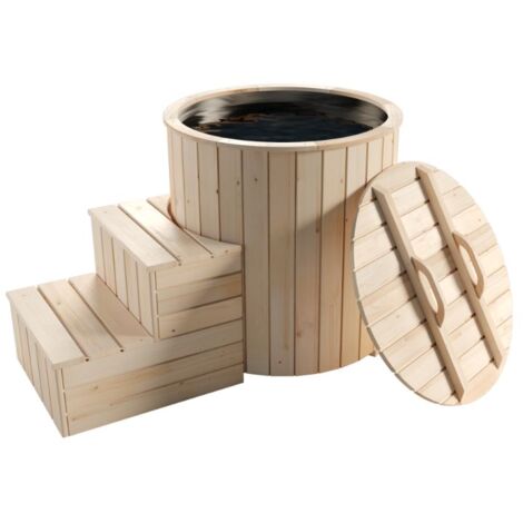 FinnTherm Cold Tub aus Holz mit 19 mm Wandstärke Naturbelassen