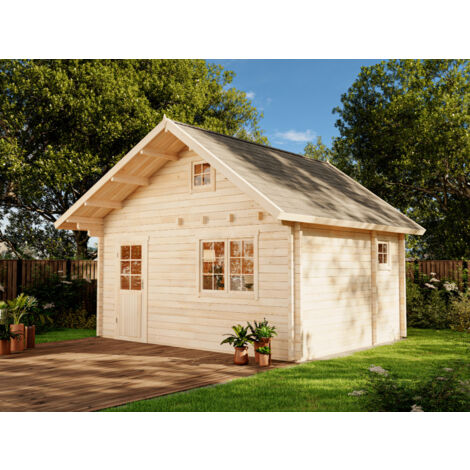 Alpholz Gartenhaus Fiona aus MassivHolz, Gerätehaus mit 70 mm