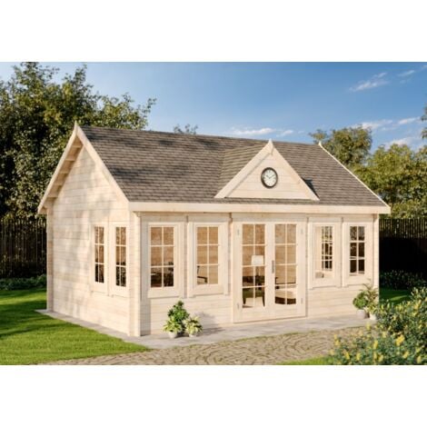 Alpholz Gartenhaus ClockhouseXL aus Massivholz, Gerätehaus Garten