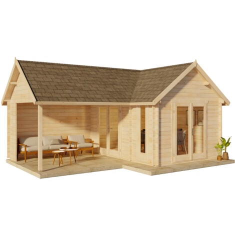 Alpholz Gartenhaus Holly-44 ISO Gartenhaus aus Holz, Holzhaus mit 40 mm