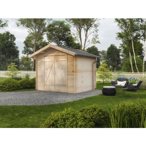Polhus Gerätehaus mit Boden aus FichtenHolz Sven, Gartenhaus mit 28 mm