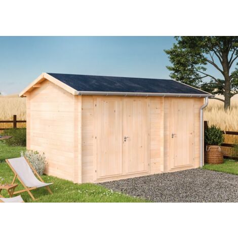 Polhus Gerätehaus mit Boden aus FichtenHolz Tuva, Gartenhaus mit 28 mm