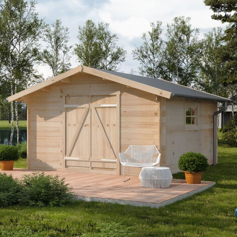 Polhus Gerätehaus mit Boden aus FichtenHolz Gina, Gartenhaus mit 28 mm