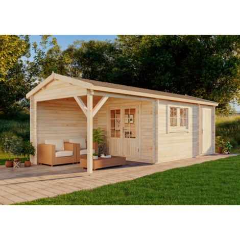 Alpholz Gartenhaus Burgsee40 Gartenhaus aus Holz, Holzhaus mit 40 mm