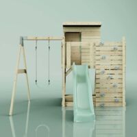PolarPlay Spielturm Alma aus Holz in GrünKinderschaukel