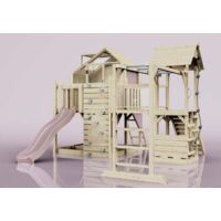 Polarplay Spielturm Luna aus Holz in Rosa