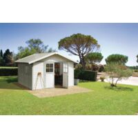 Kunststoff Gerätehaus Deco , Farbe:graugrün|Größe:B 315 x L 239 cm