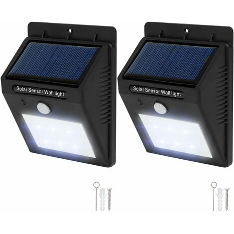2x LED Solarlampe Wandleuchte Solarleuchte mit Bewegungsmelder 3 Modi 45leds 