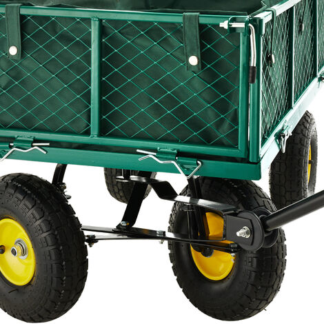 Handwagen Bollerwagen mit Plane Gartenwagen grün Handkarre Transportwagen 350 kg 