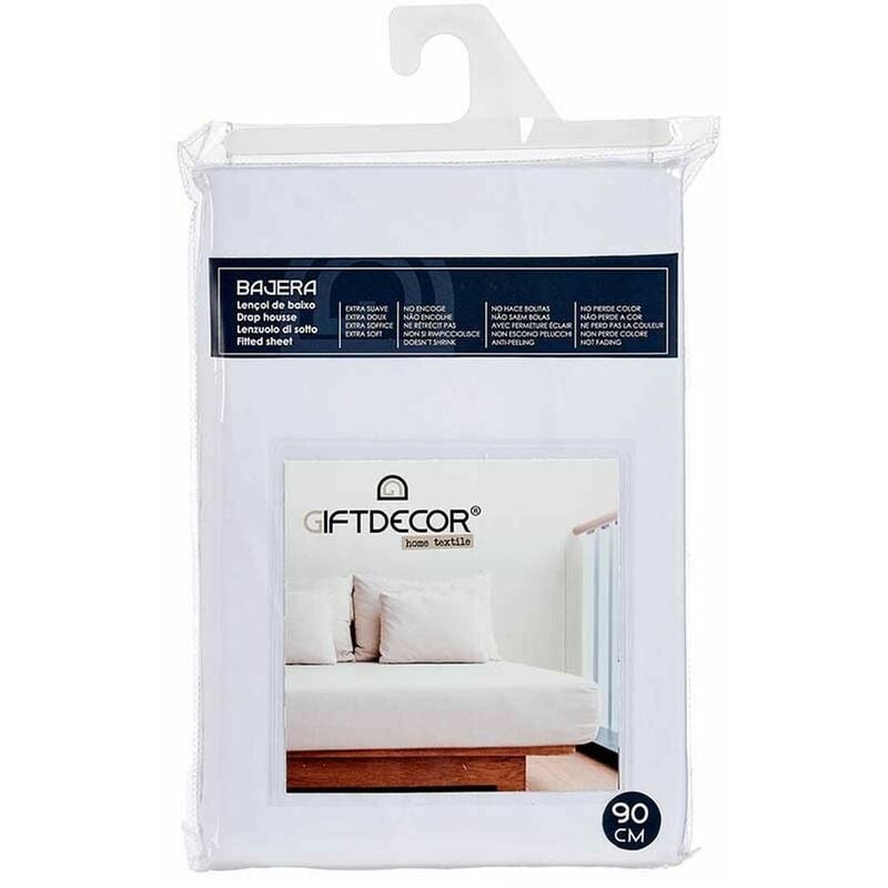 Lenzuolo con angoli 90 cm Bianco (12 Unità)