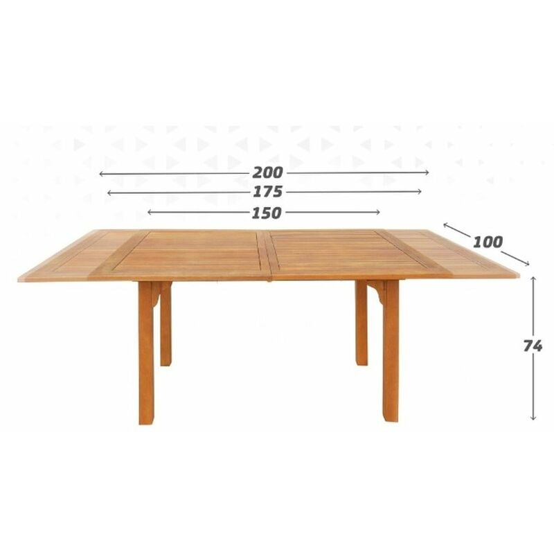 Tavolo Allungabile Aktive 200 x 74 x 100 cm Legno di acacia