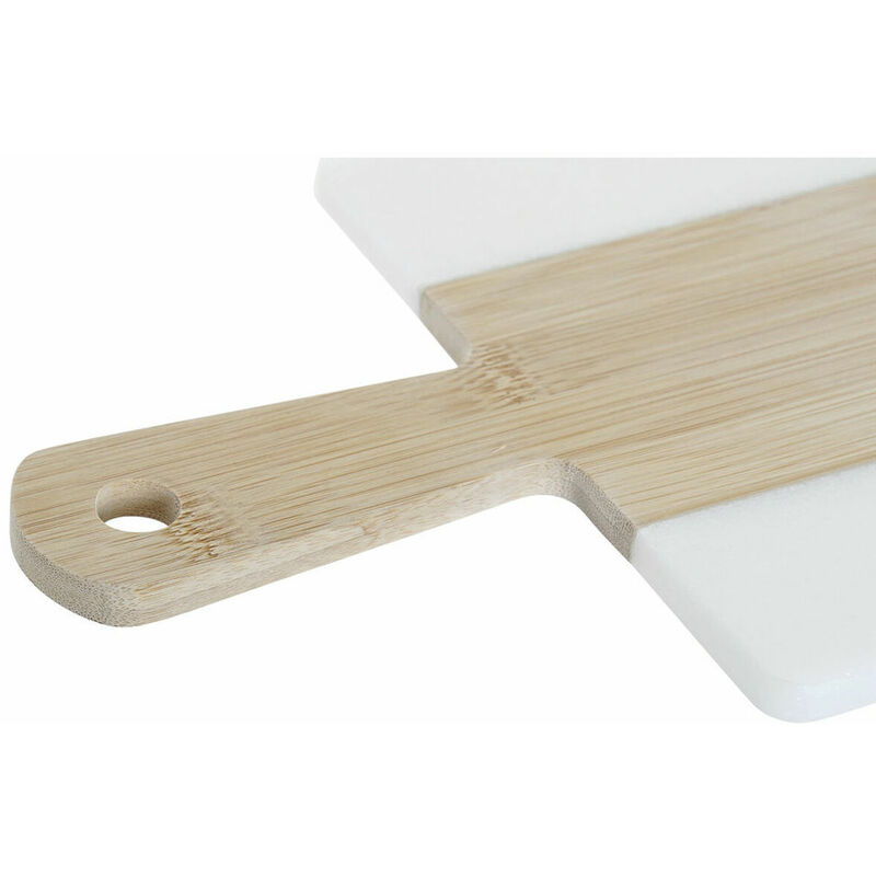 Tagliere DKD Home Decor Bianco Naturale Bambù Marmo Plastica Rettangolare 38  x 18 x 1 cm