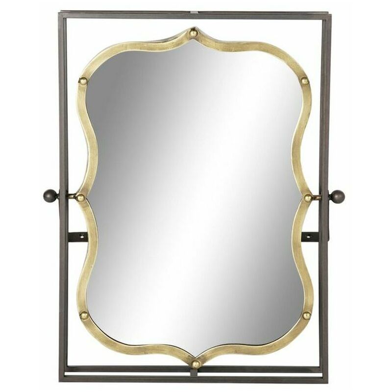 Specchio da parete DKD Home Decor Nero Metallo Dorato (51.5 x 12 x 65  cm)Dkd Home Decor